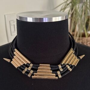 Statement Piece Black and Gold Necklace
